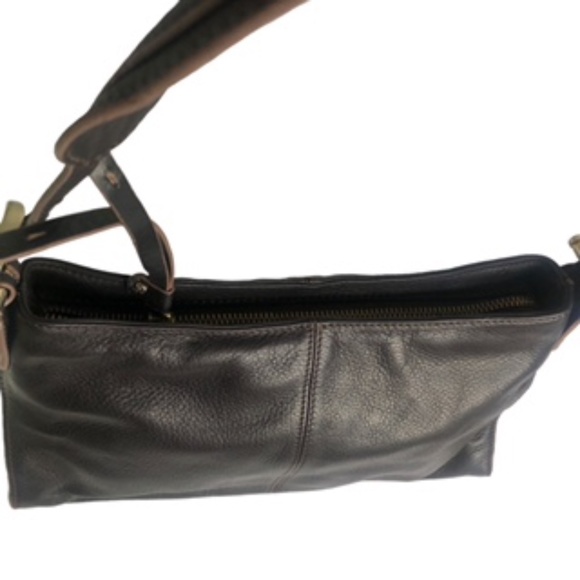 Liz Claiborne Leather Adjustable Strap Chocolate Brown Shoulder Handbag - Picture 5 of 10